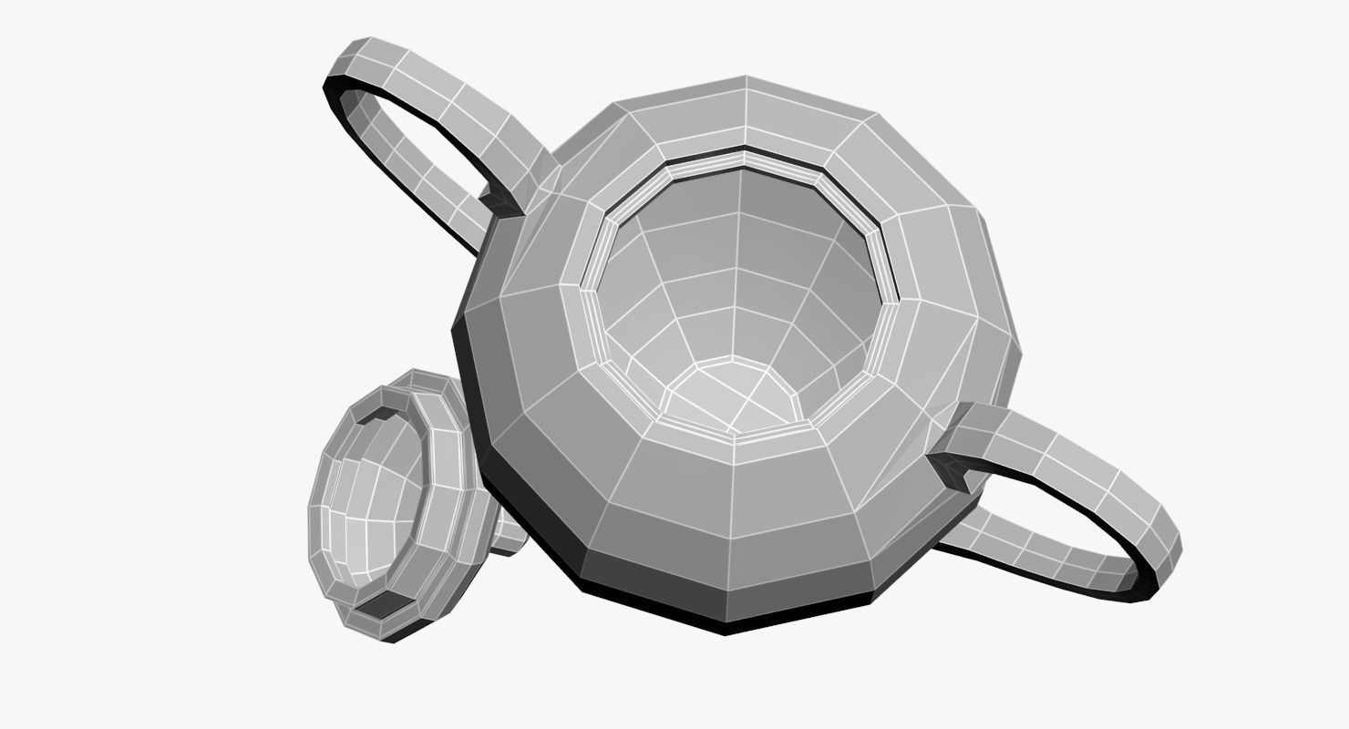 Sugar Bowl Low-poly 3D model_11