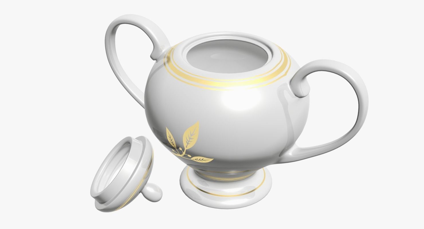 Sugar Bowl Low-poly 3D model_5