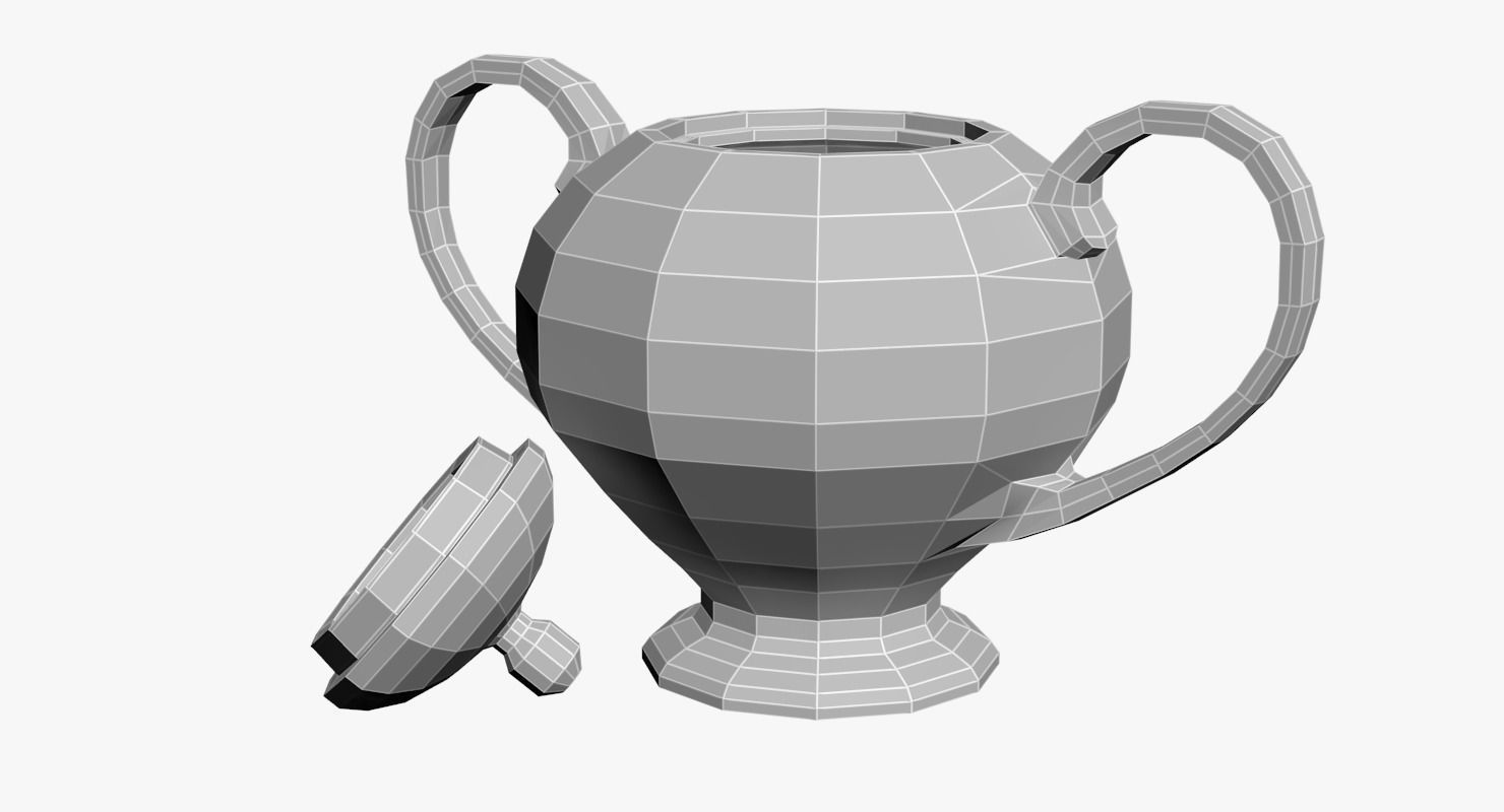 Sugar Bowl Low-poly 3D model_12