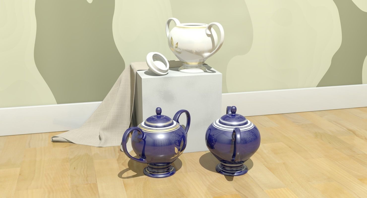 Sugar Bowl Low-poly 3D model_17