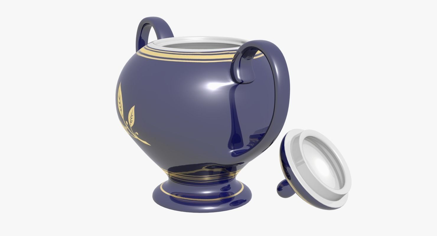 Sugar Bowl Low-poly 3D model_8