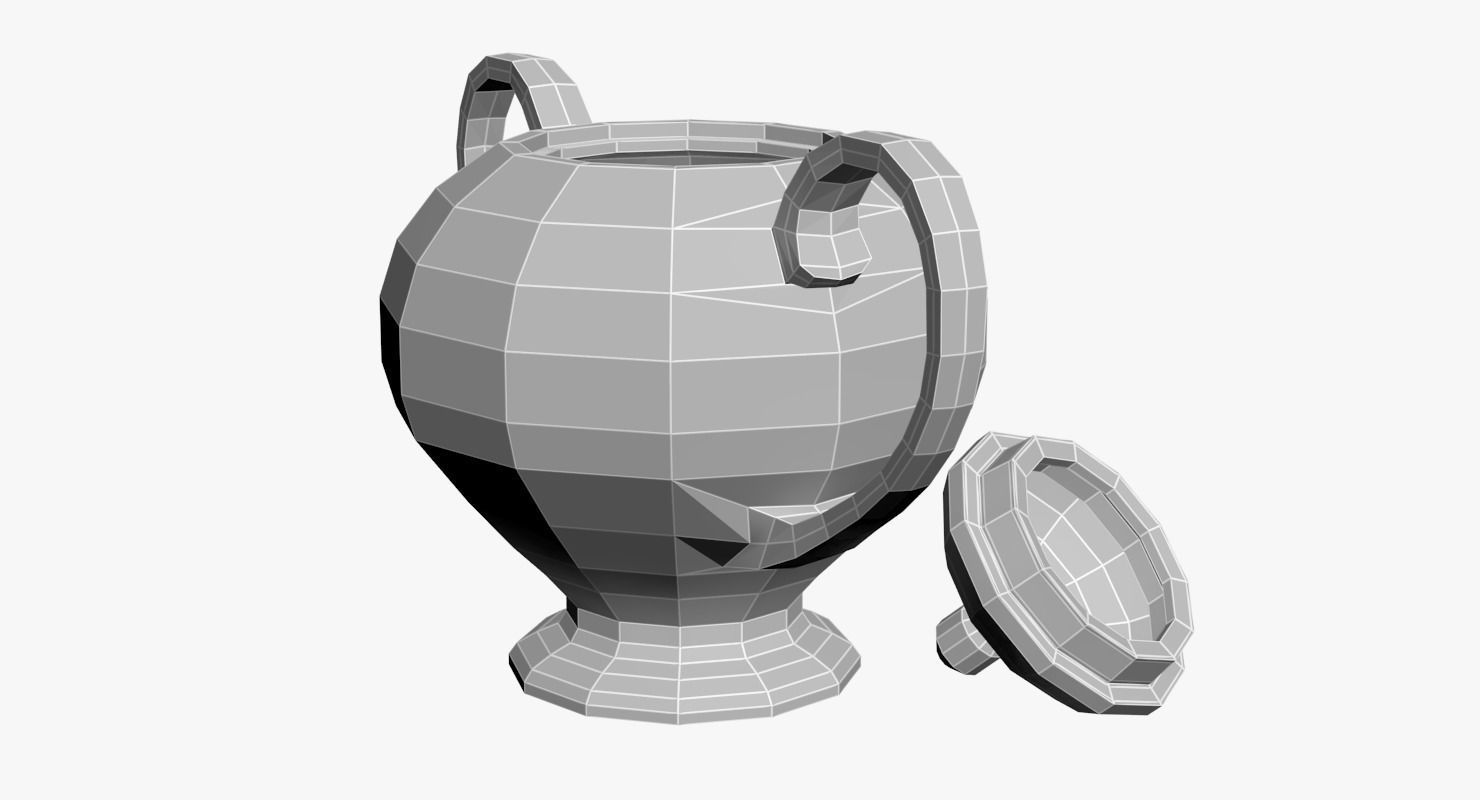 Sugar Bowl Low-poly 3D model_10