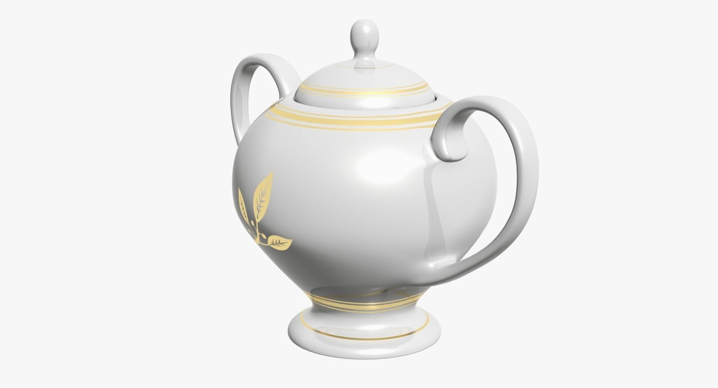 Sugar Bowl Low-poly 3D model_1