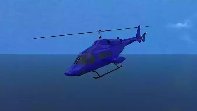 Helicopter 3d Model flying in sky