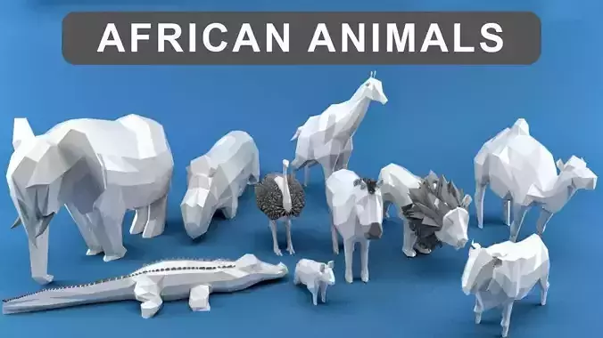 Low Poly Animals Africa Edition Low-poly 3D model