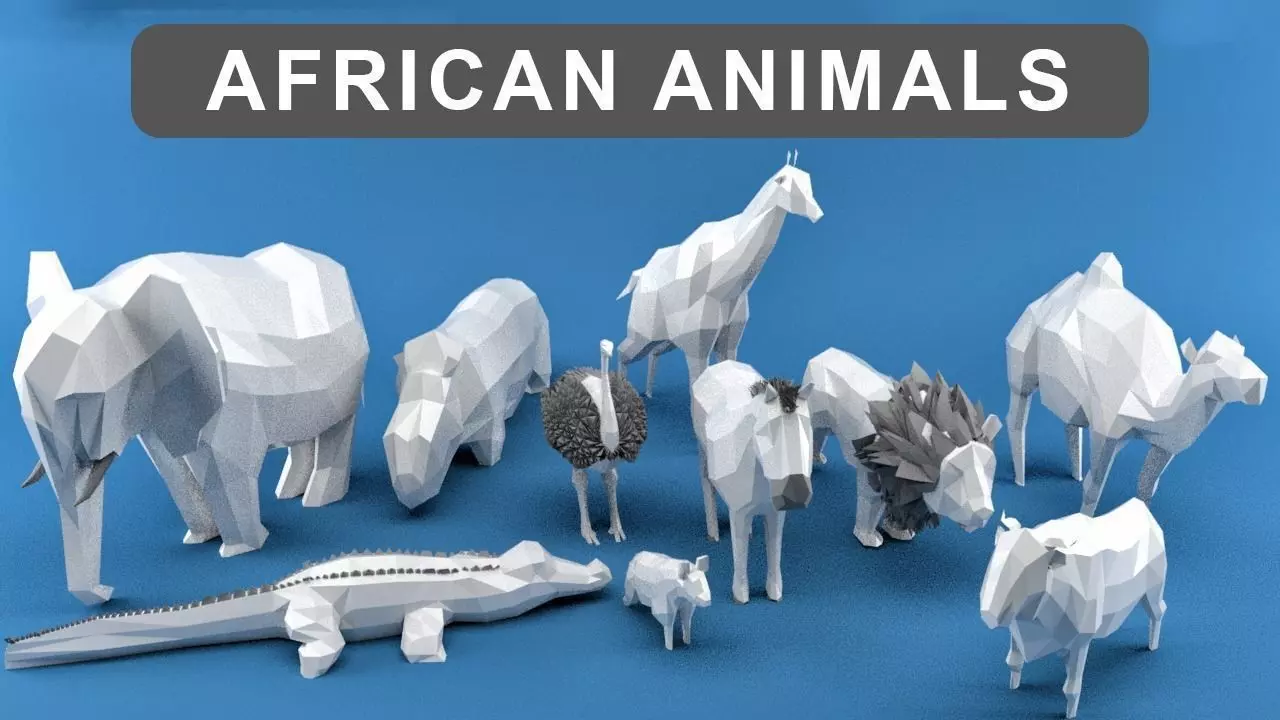 Low Poly Animals Africa Edition Low-poly 3D model_0