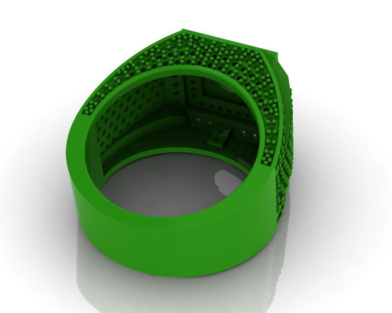 Men Ring Yellow Gold Diamond Ring 3D print model_7