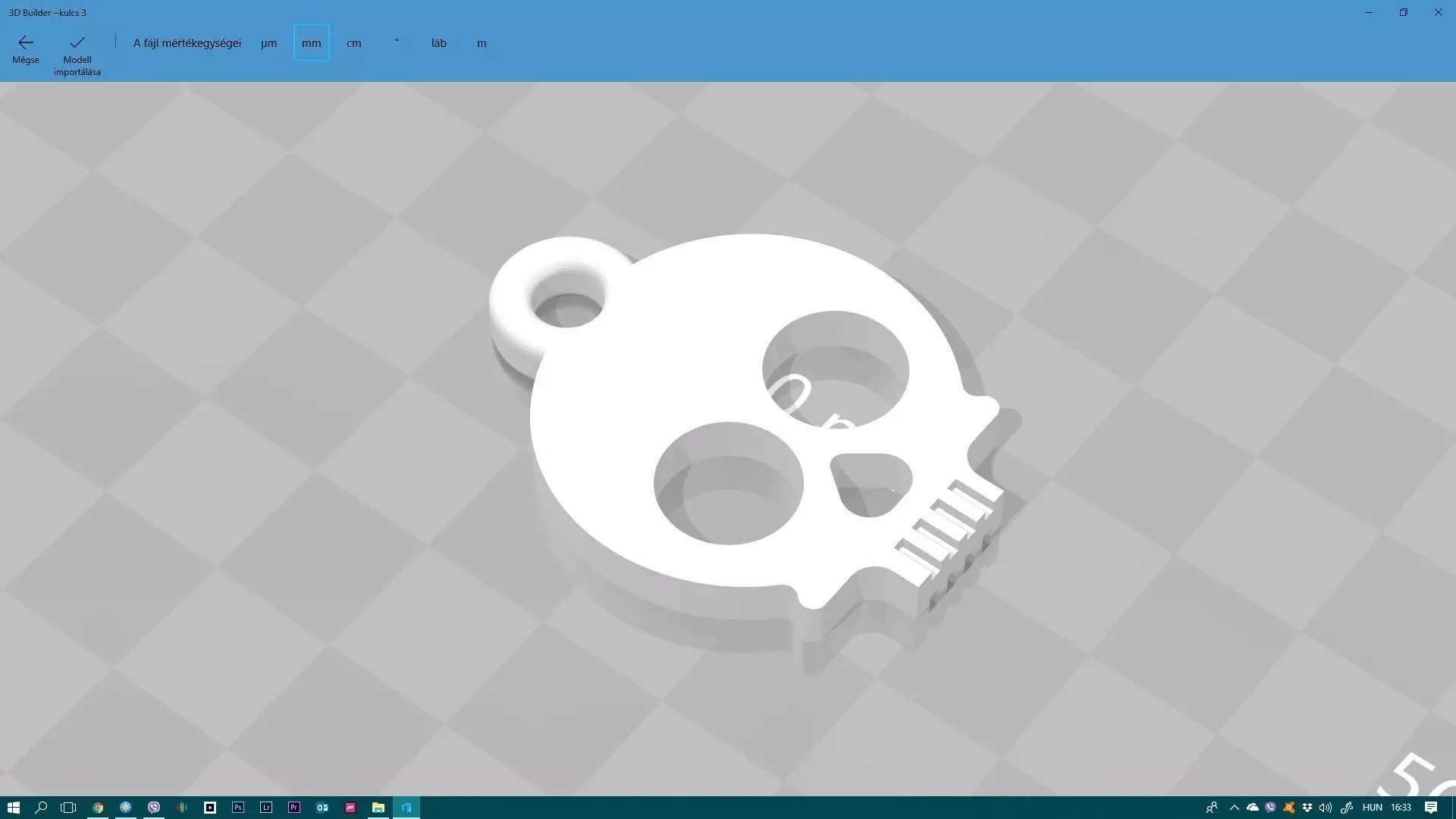 cute skull keychain 3D print model_0