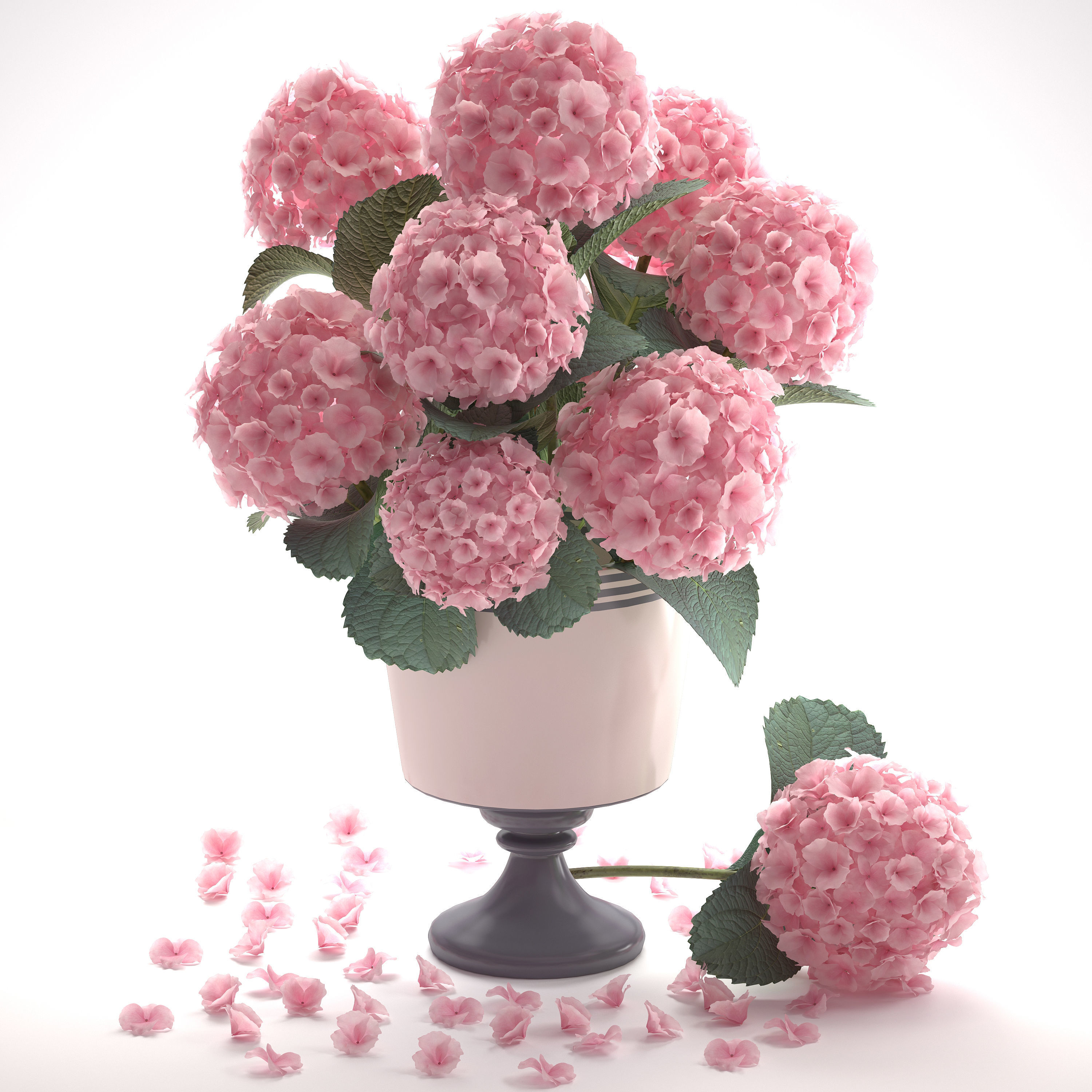 Bouquet of pink Hydrangea 3D model_8