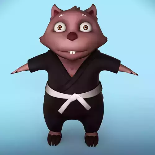 Cartoon karate Wombat