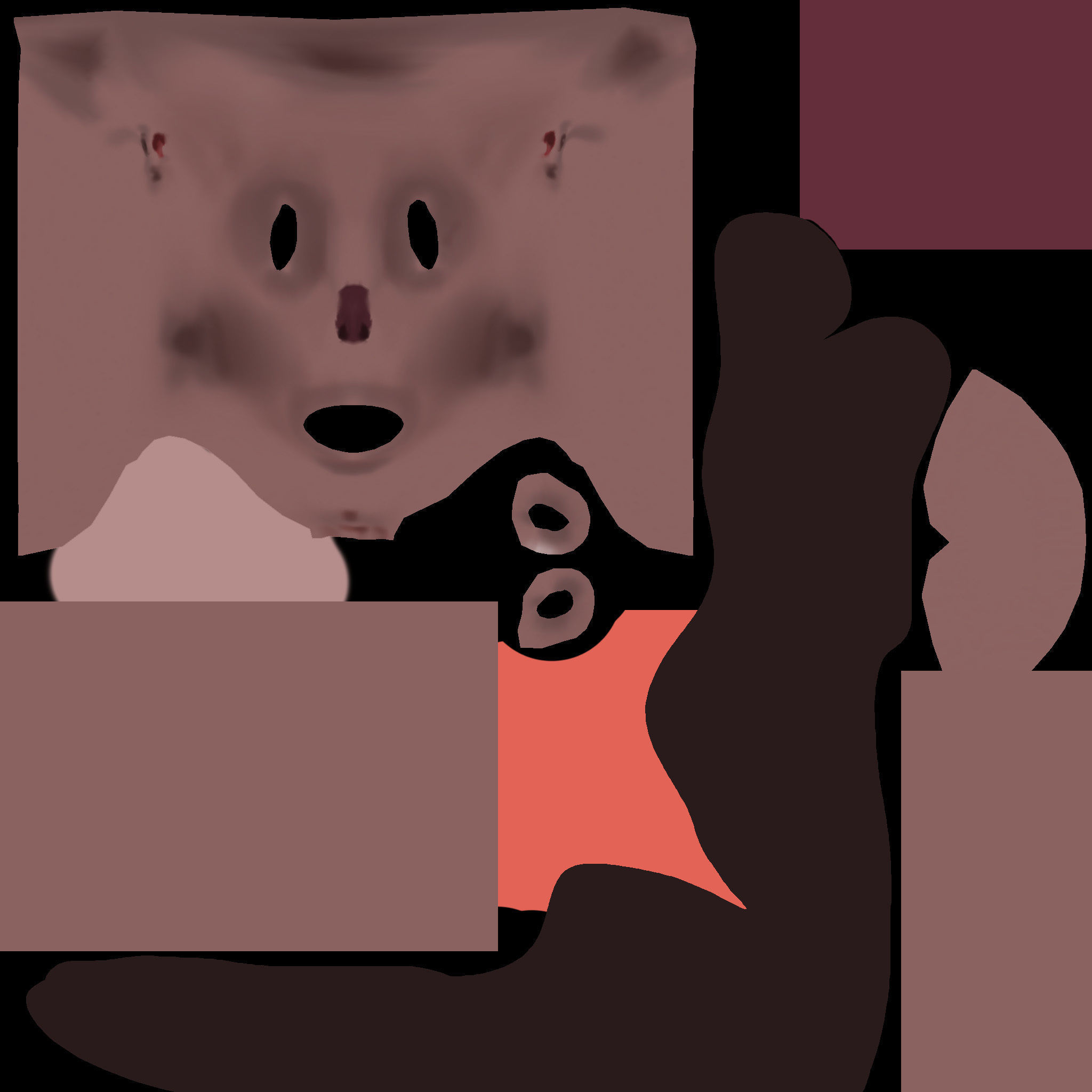 Cartoon karate Wombat Low-poly 3D model_6