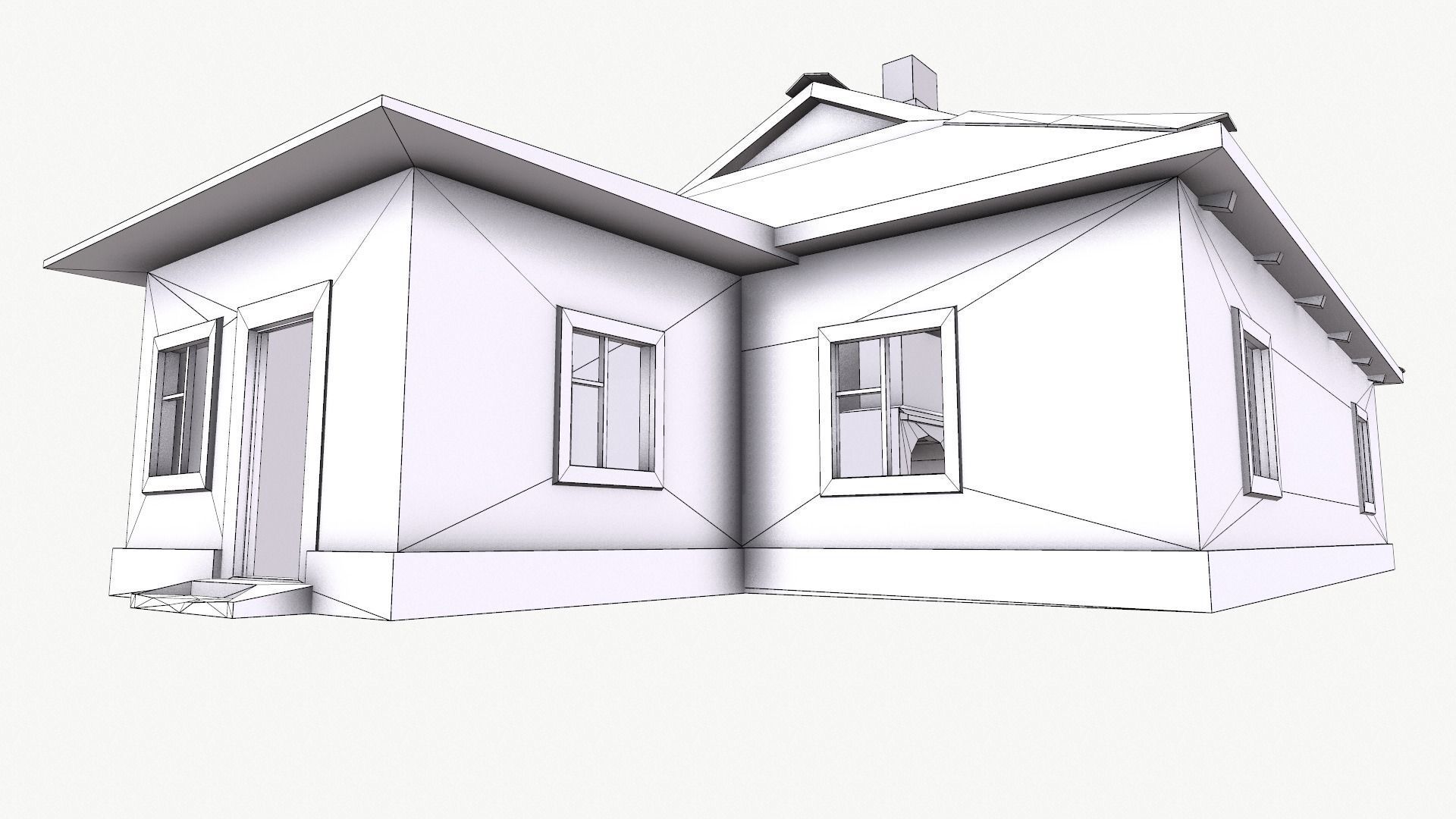 SET of old houses Low-poly 3D model_20