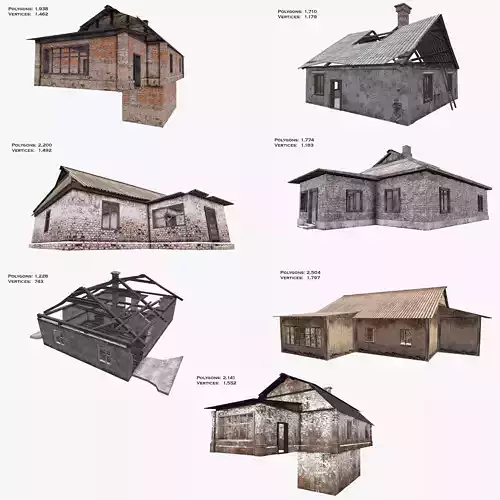 SET of old houses  