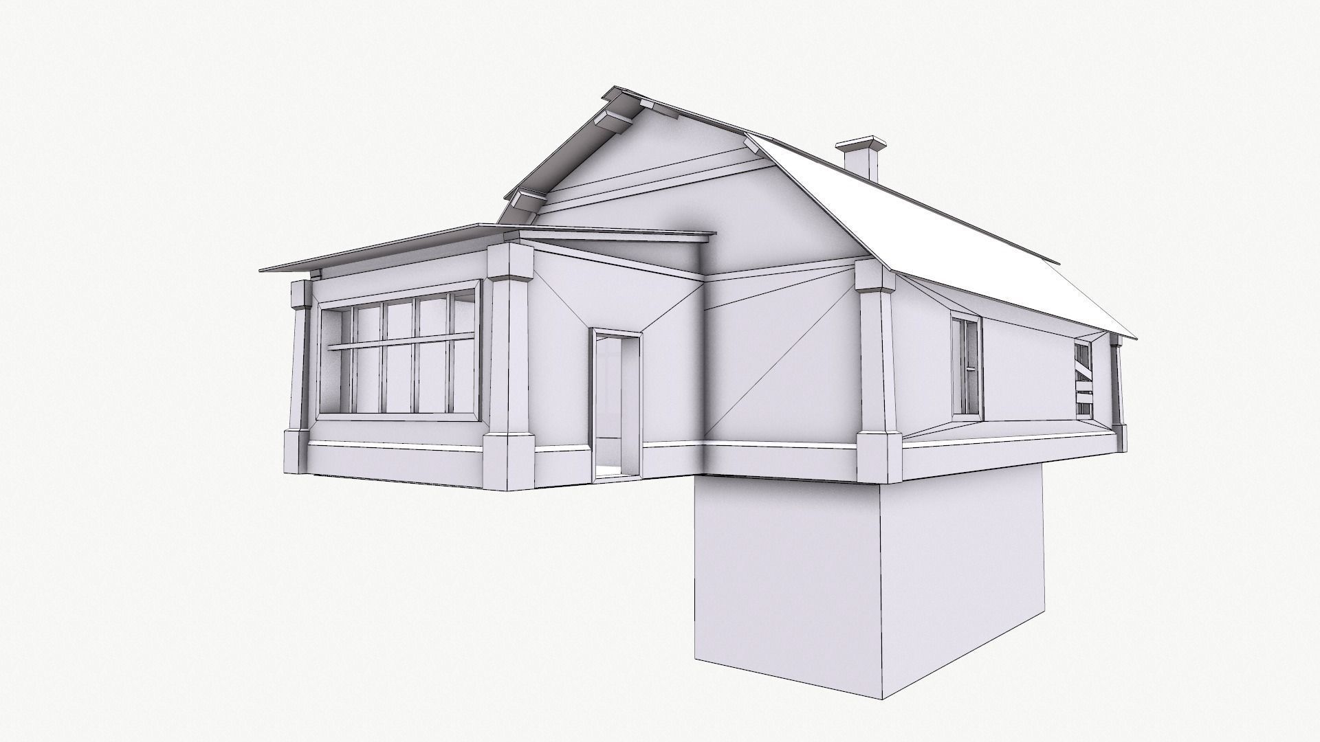 SET of old houses Low-poly 3D model_18