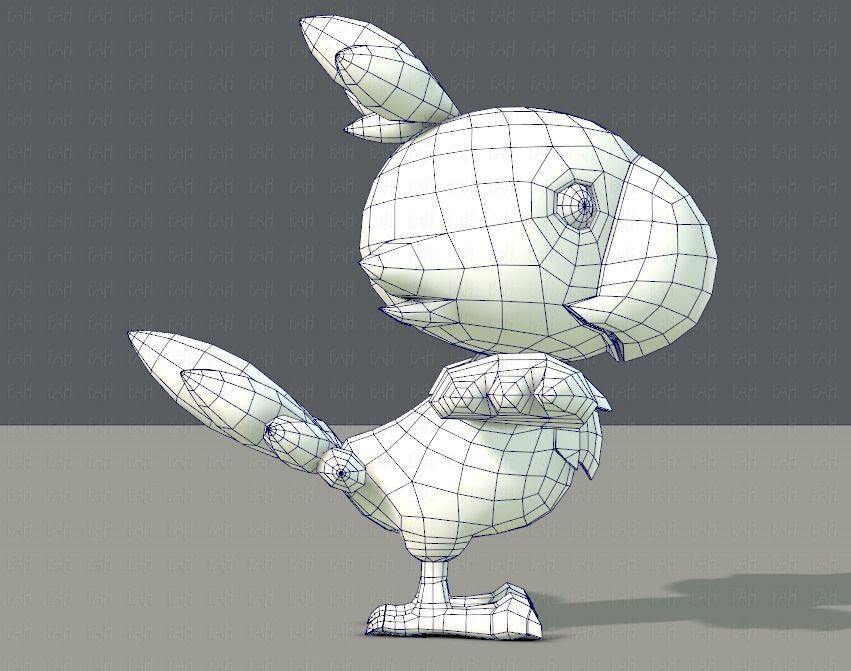 Chocobo Bird Low-poly 3D model_11