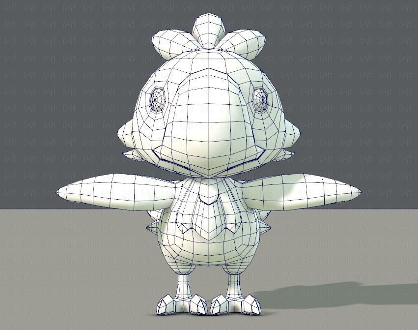 Chocobo Bird Low-poly 3D model_9