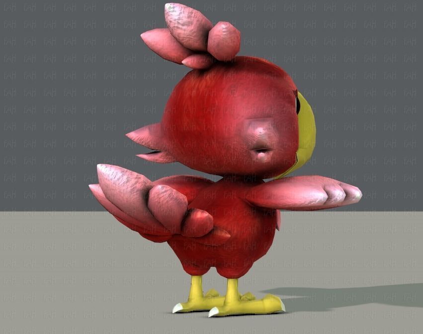 Chocobo Bird Low-poly 3D model_4