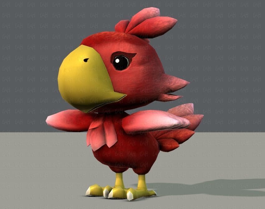 Chocobo Bird Low-poly 3D model_8