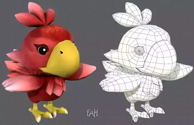 Chocobo Bird Low-poly 3D model