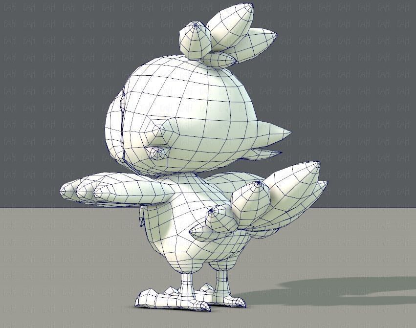 Chocobo Bird Low-poly 3D model_14