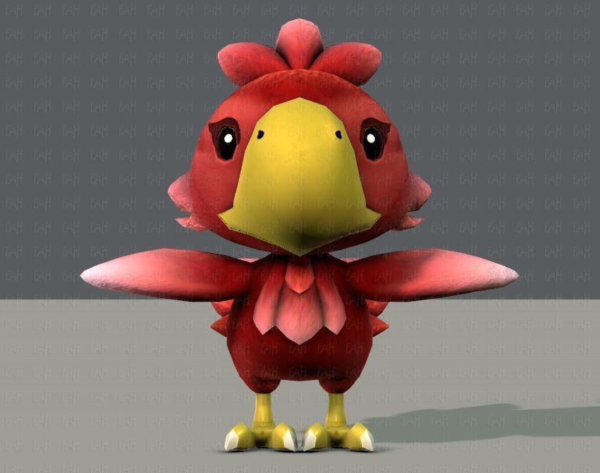Chocobo Bird Low-poly 3D model_1