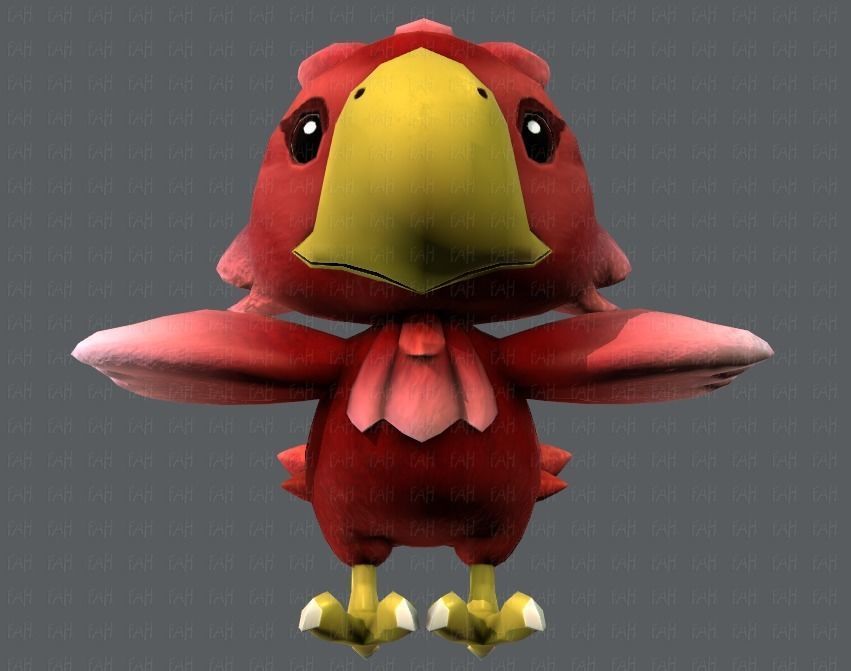 Chocobo Bird Low-poly 3D model_41
