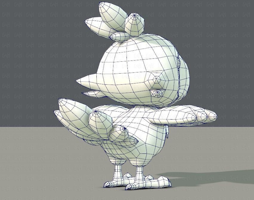Chocobo Bird Low-poly 3D model_12