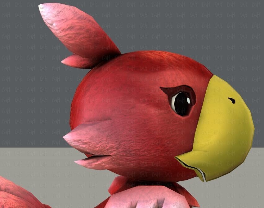 Chocobo Bird Low-poly 3D model_19