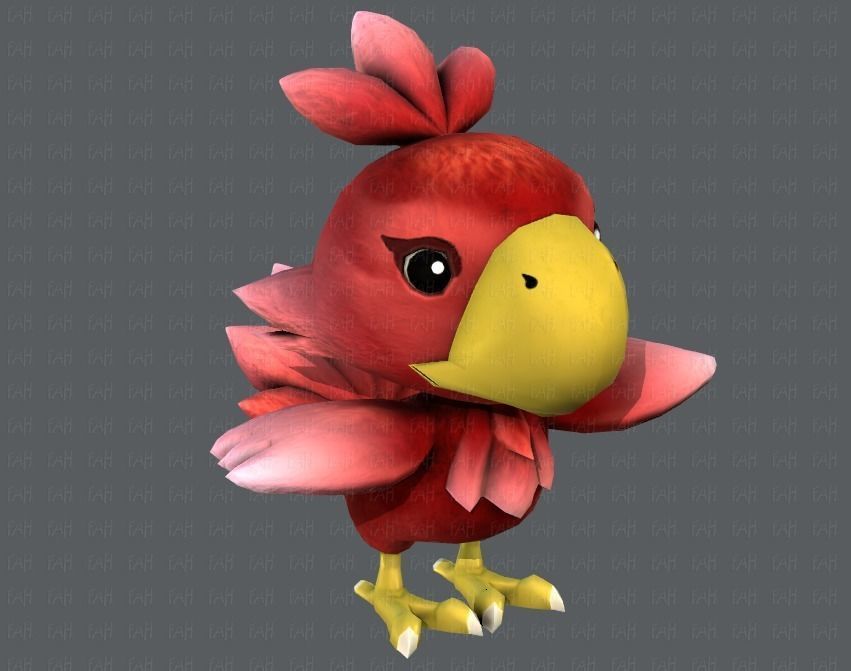 Chocobo Bird Low-poly 3D model_37