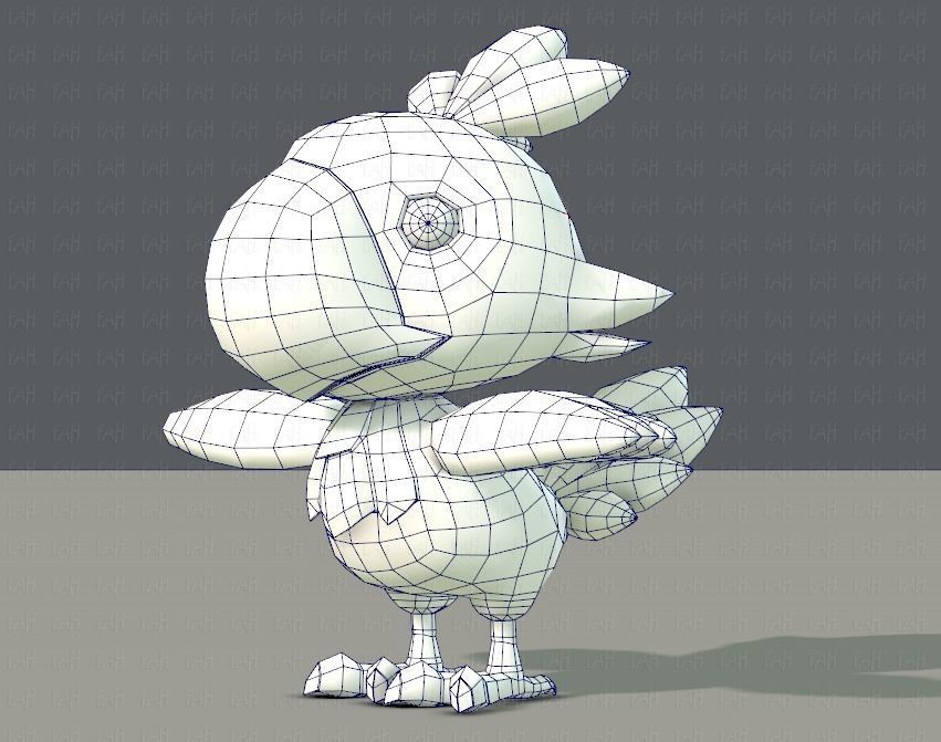 Chocobo Bird Low-poly 3D model_16