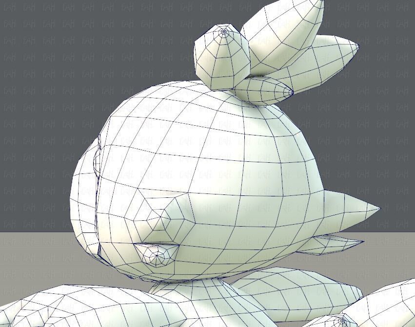 Chocobo Bird Low-poly 3D model_30