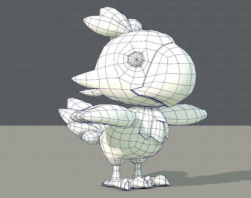 Chocobo Bird Low-poly 3D model_10