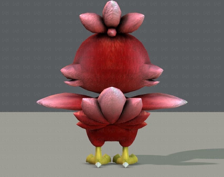 Chocobo Bird Low-poly 3D model_5