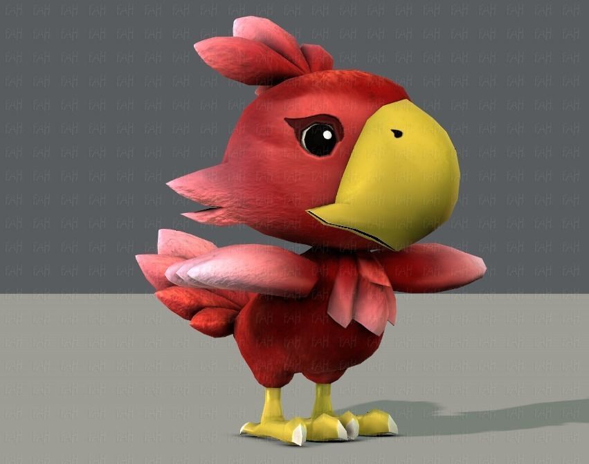 Chocobo Bird Low-poly 3D model_2