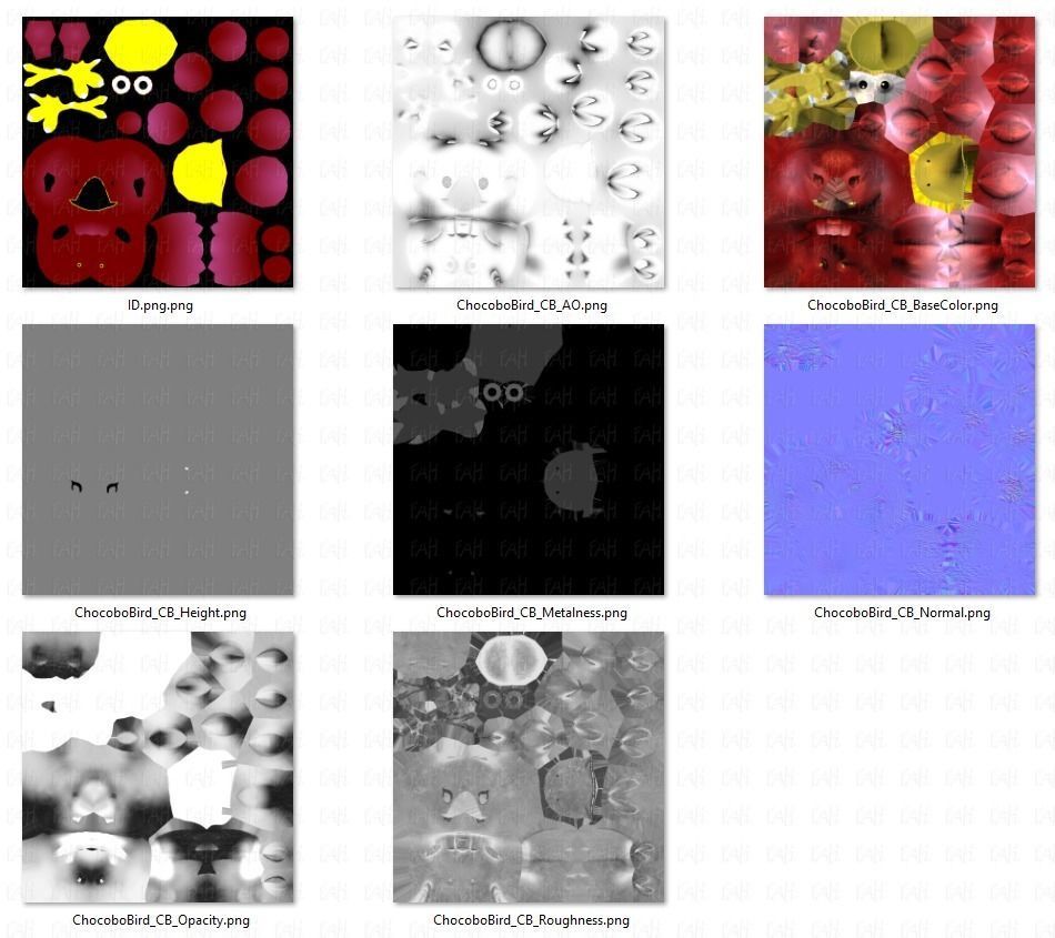 Chocobo Bird Low-poly 3D model_44