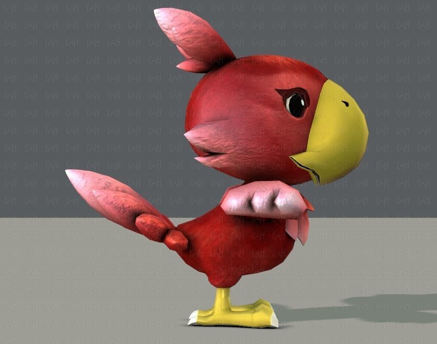 Chocobo Bird Low-poly 3D model_3