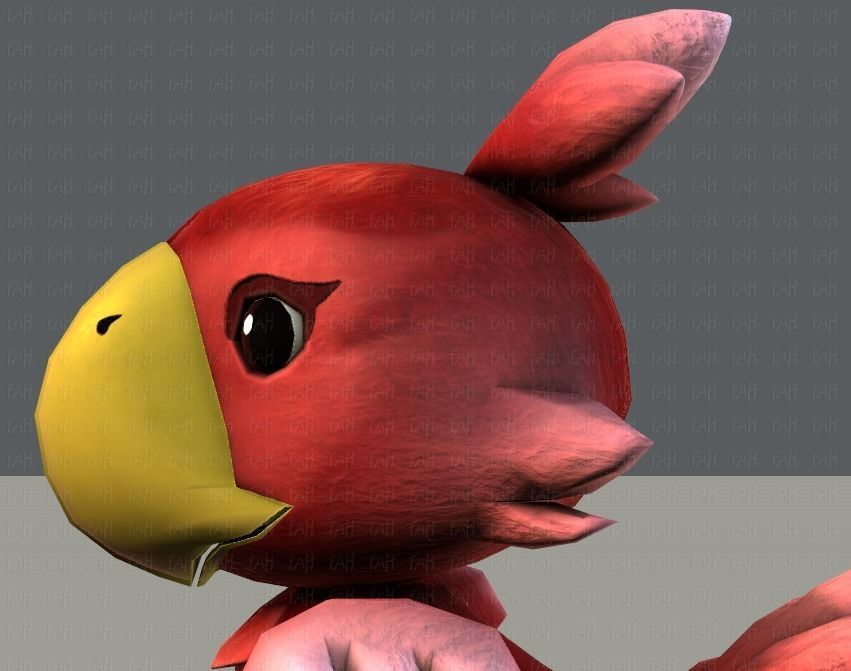 Chocobo Bird Low-poly 3D model_23