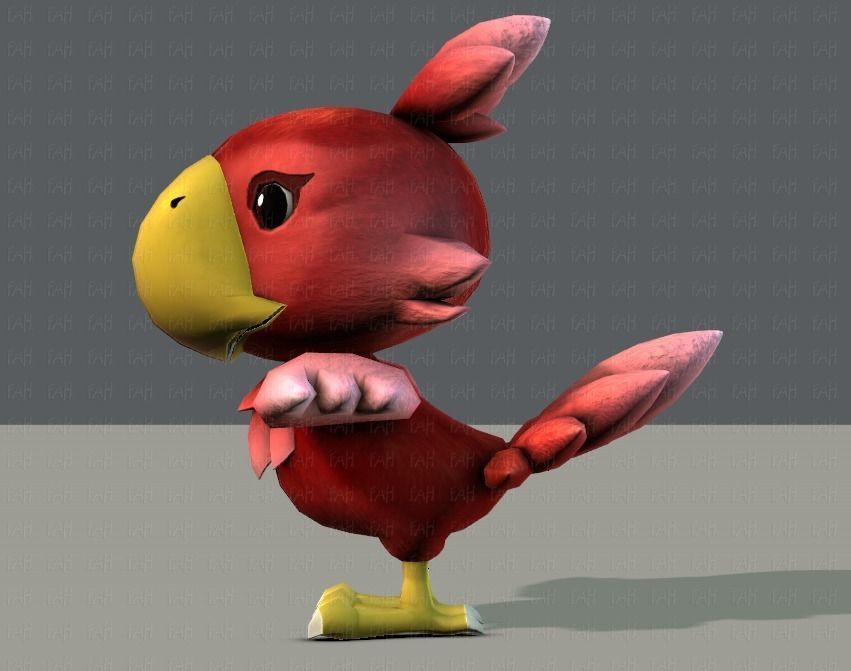 Chocobo Bird Low-poly 3D model_7