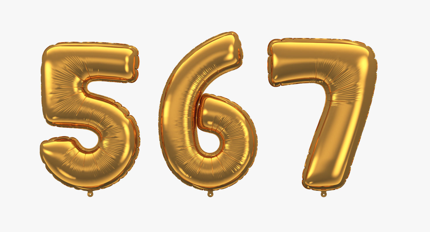 Number balloons 3D model_4