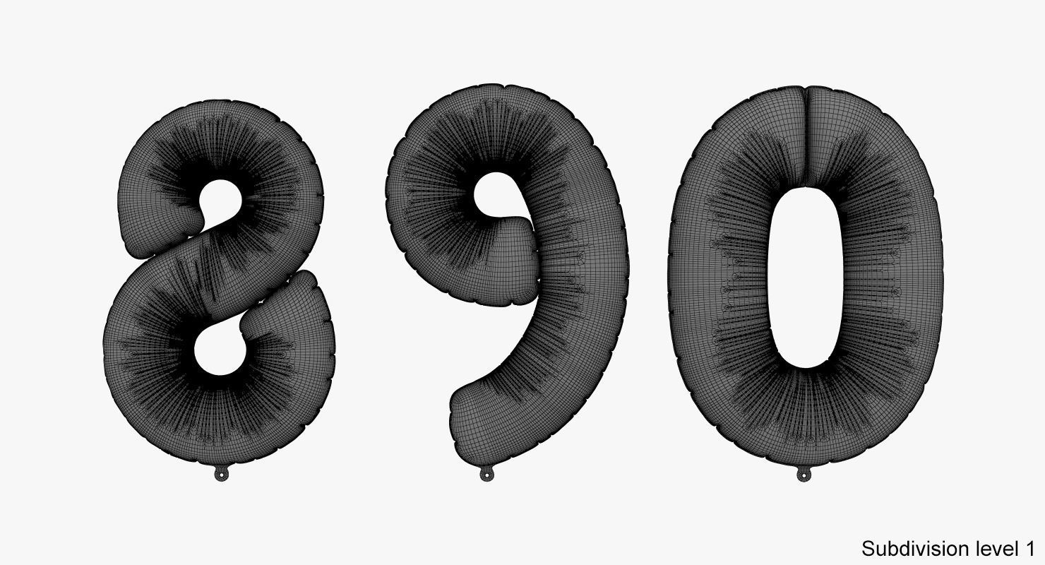 Number balloons 3D model_15