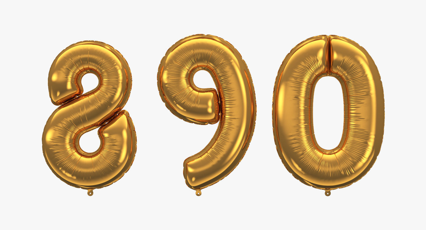 Number balloons 3D model_7