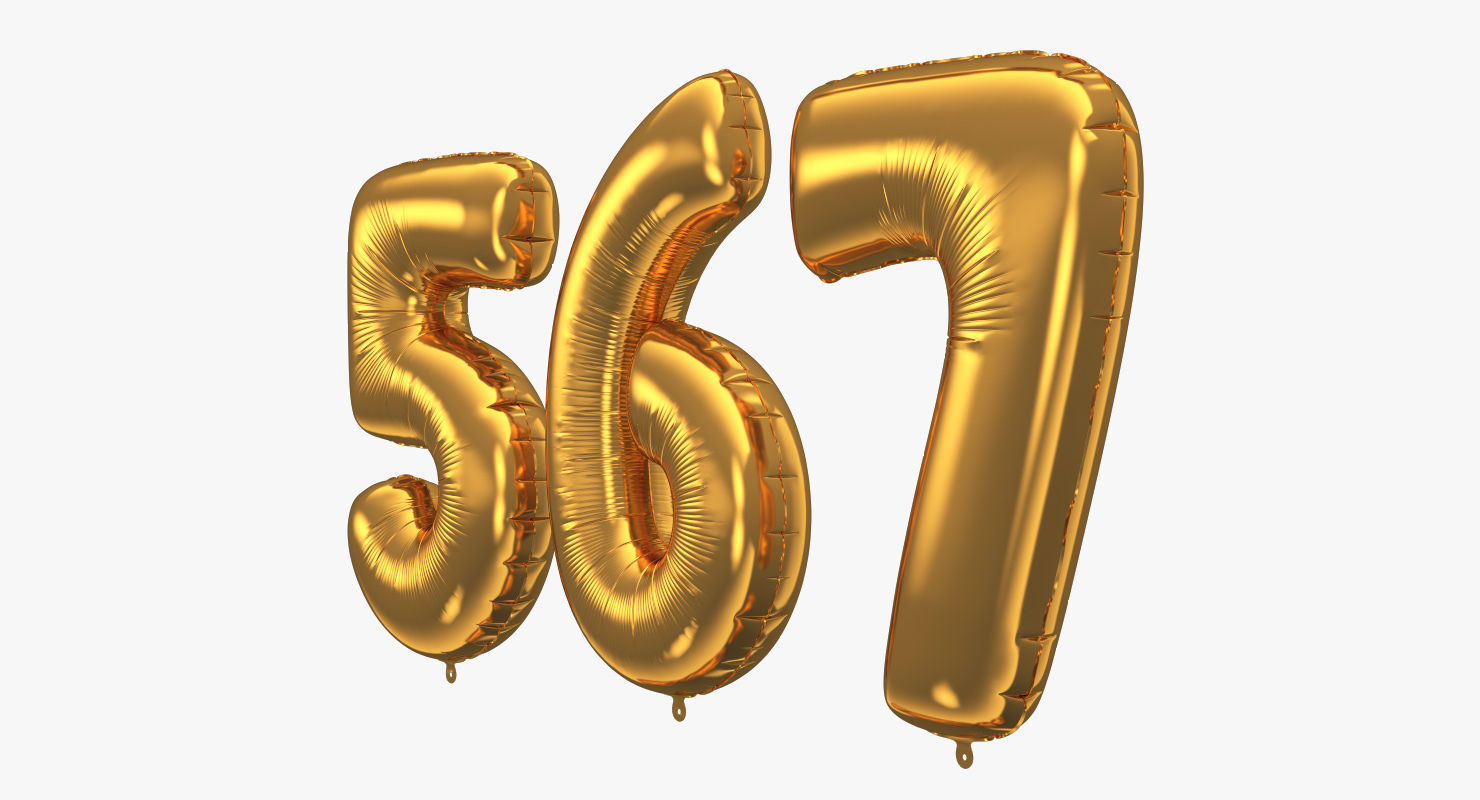Number balloons 3D model_6