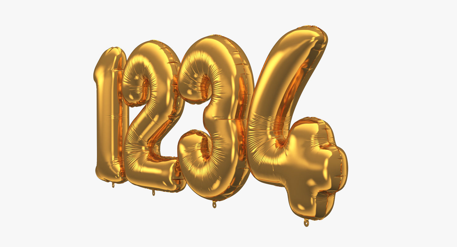 Number balloons 3D model_3