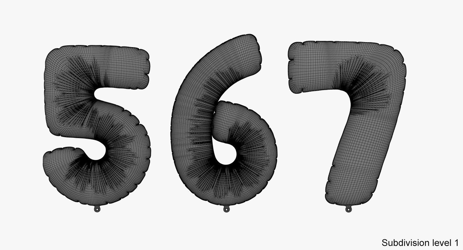 Number balloons 3D model_13