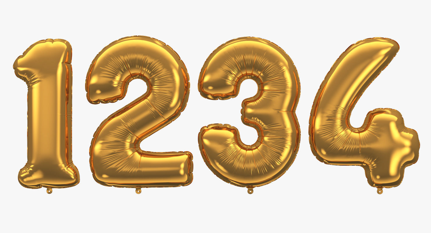 Number balloons 3D model_1