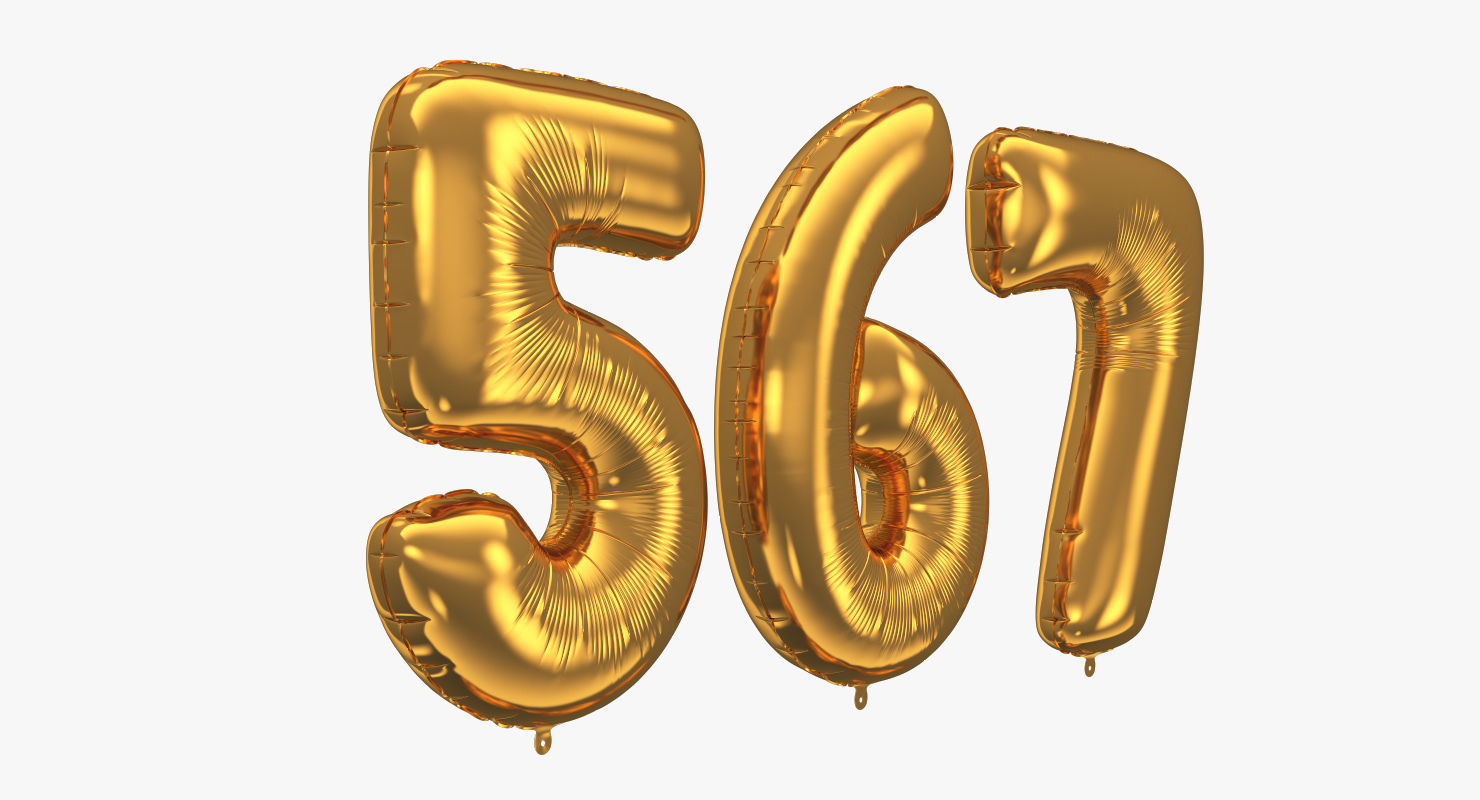 Number balloons 3D model_5