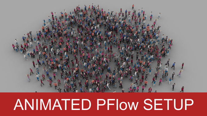 Crowd Pflow setup 3D model