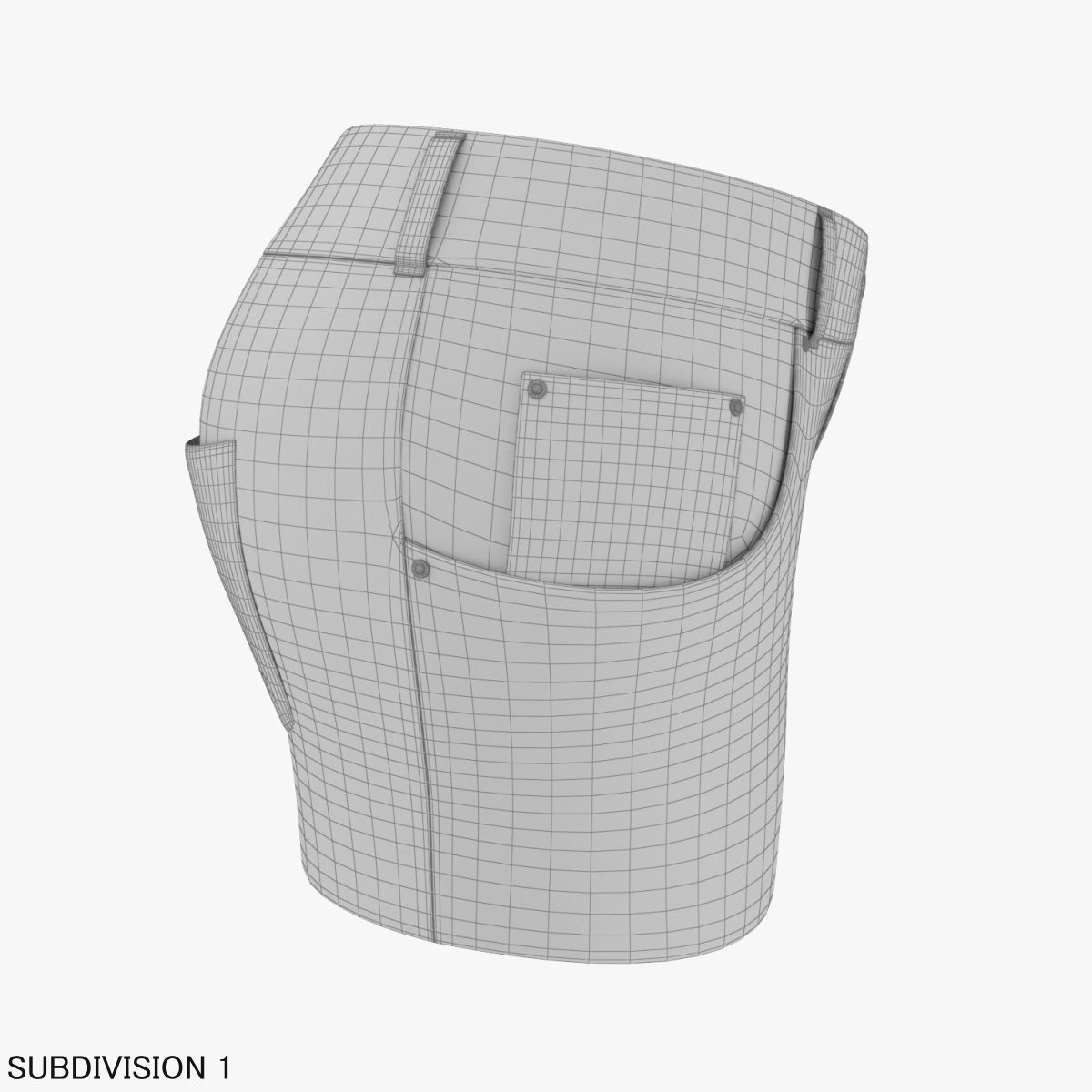 Jeans Shorts 3D model_15