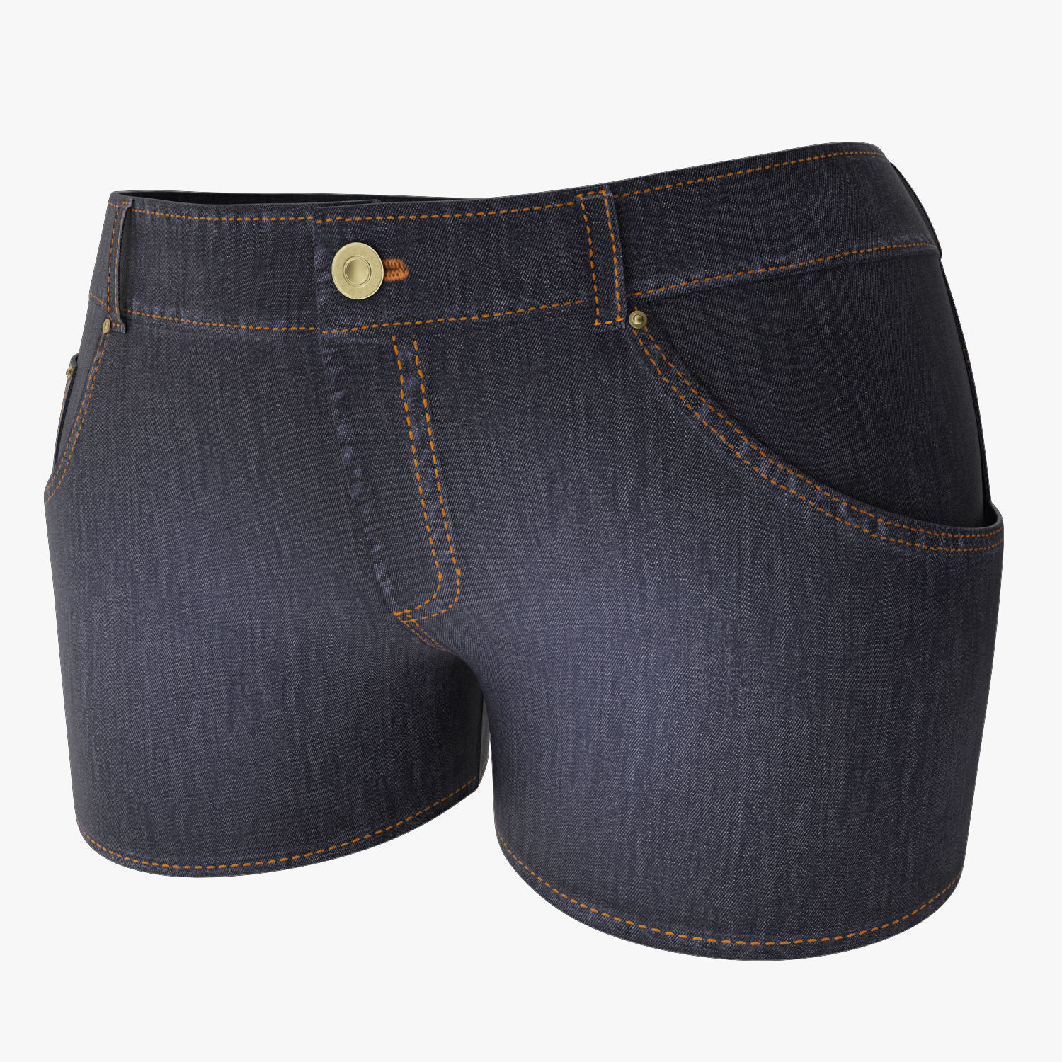 Jeans Shorts 3D model_7