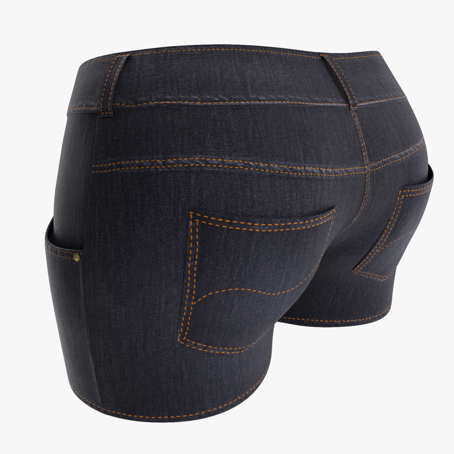 Jeans Shorts 3D model_4